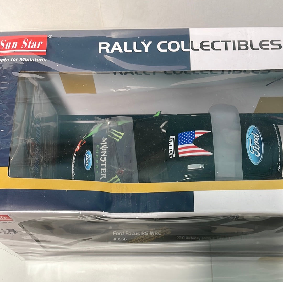 1/18 Sunstar Ford Focus RS WRC 2010 Rallyday Show At Castle Combe Circuit Ken Block Black - Damaged Box