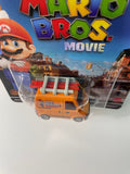 Hot Wheels 1/64 Pop Culture The Super Mario Bros.Movie Plumber Van Orange - Damaged Card