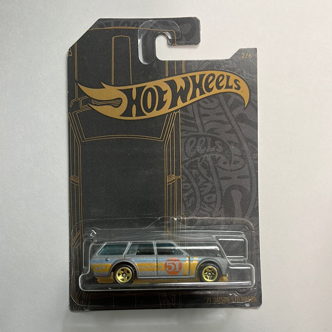 Hot Wheels ‘71 Datsun 510 Wagon Satin & Chrome - Damaged Box