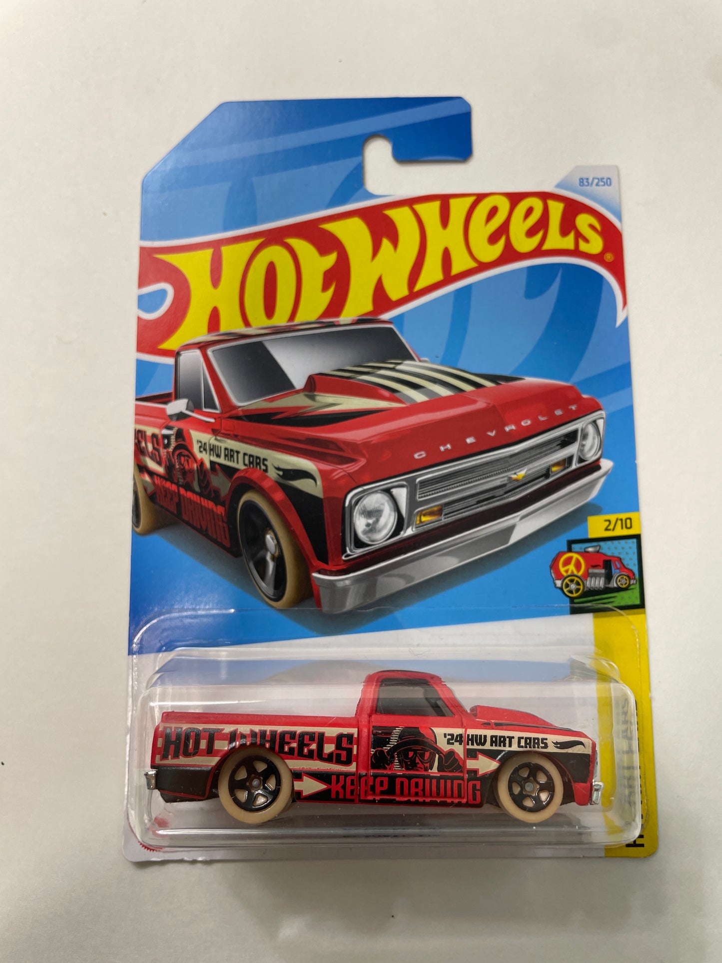 Hot Wheels 1/64 ‘67 Chevy C10 Red - Damaged Box