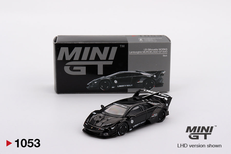 Mini GT 1/64 LB-Silhouette WORKS Lamborghini  MURCIELAGO GT Evo Black - MGT01053