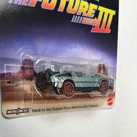 Hot Wheels 1/64 Pop Culture Back To The Future Part IIl Time Machine 50’s Version Silver Delorean