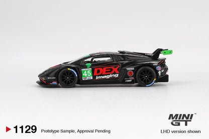 Mini GT 1/64 Lamborghini Huracán GT3 EVO2 #45 2024 IMSA Daytona 24 Hrs No. 45 DEX Imaging Black - MGT01129
