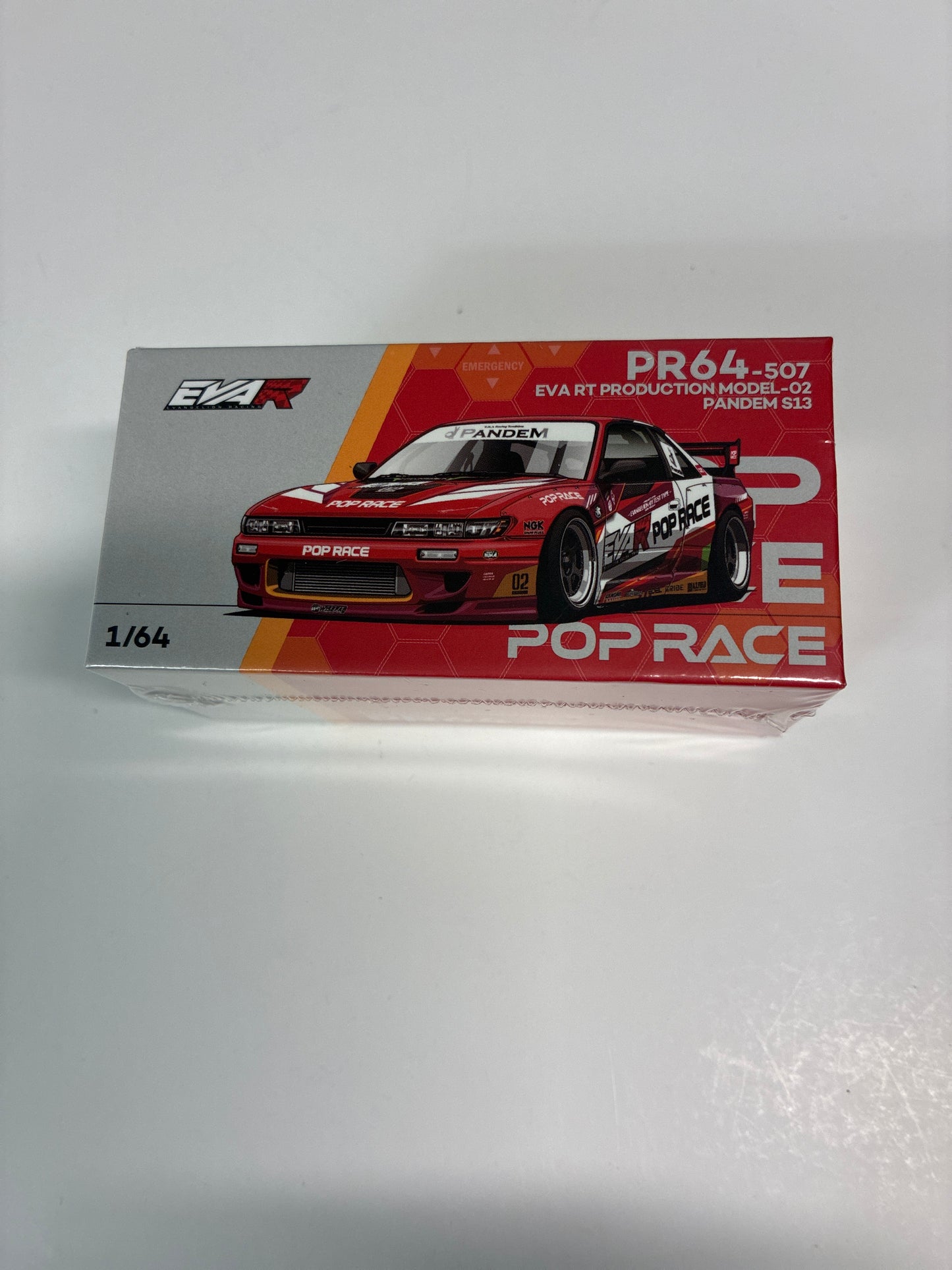 Pop Race 1/64 TMCS Malaysia 2026 Special Edition Eva RT Production Model-02 Pandem Nissan S13 Red - PR64-0507