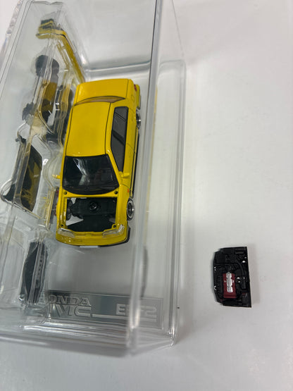 BM Creations 1/64 Honda Civic EF2 Custom Yellow - 64B0470 - Damaged Car (Open box- Read description)
