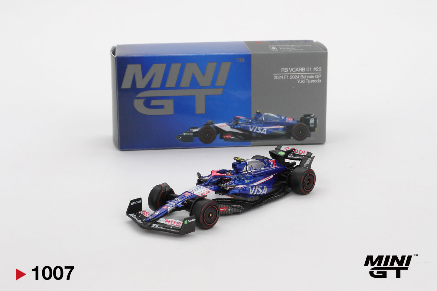 Mini GT 1/64 RB VCARB 01 #22 2024 F1 2024 Bahrain GP Yuki Tsunoda Blue - MGT01007