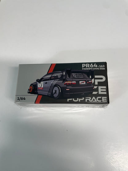 Pop Race 1/64 Pandem Honda Civic EG6 Black - PR64-0163