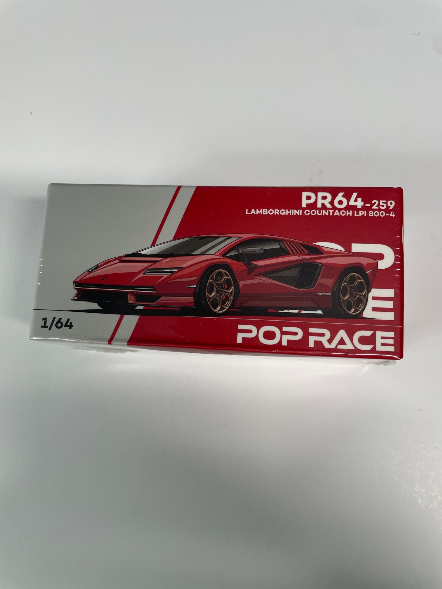Pop Race 1/64 LAMBORGHINI COUNTACH LPI 800-4 Red - PR64-0259 - Damaged Box