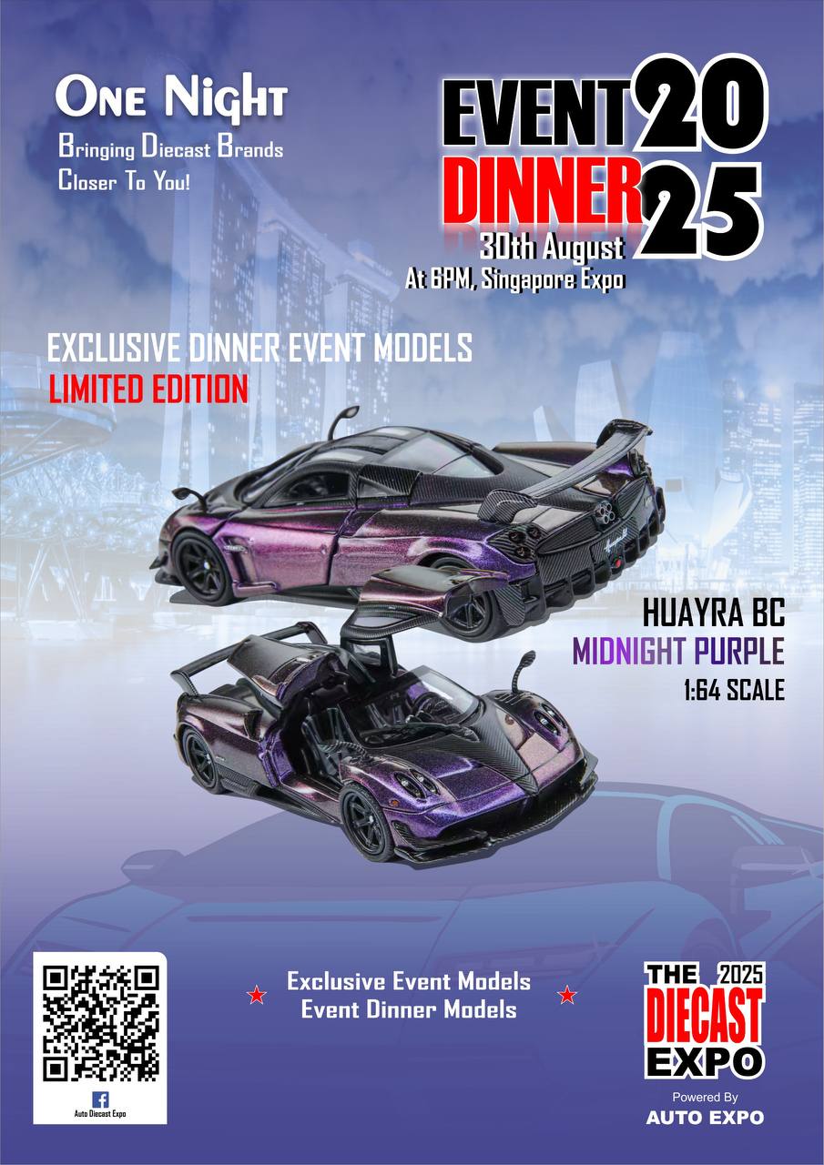 Demon King Auto 1/64 Pagani Huayra BC Purple - The Diecast Expo 2025 Singapore Dinner Exclusive