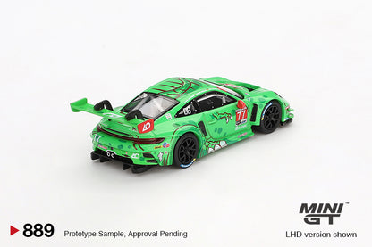 Mini GT 1/64 Porsche 911 GT3 R #77 2024 IMSA Daytona 24 Hrs GTD Pro 2nd Place AO Racing Rexy Green - MGT00889