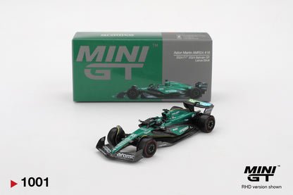 Mini GT 1/64 Aston Martin AMR24 #18 2024 F1 2024 Bahrain GP Lance Stroll Green - MGT01001 - Damaged Box