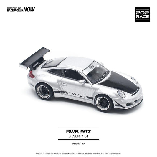 Pop Race 1/64 Porsche RWB 997 Silver