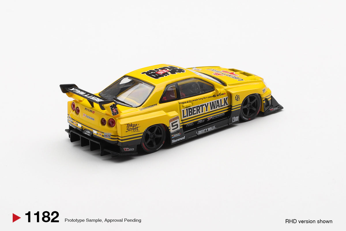 Mini GT 1/64 Nissan LB-ER34 Super Silhouette SKYLINE Sport Yellow - MGT01182