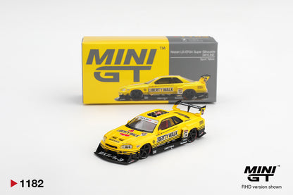 Mini GT 1/64 Nissan LB-ER34 Super Silhouette SKYLINE Sport Yellow - MGT01182