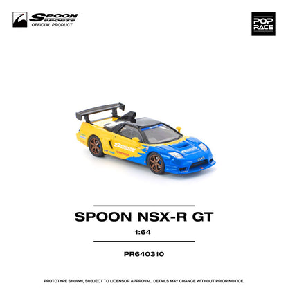 Pop Race 1/64 Honda NSX R GT Spoon Blue & Yellow - PR64-0310