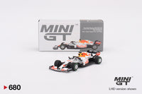 Mini GT 1/64 Red Bull RB16B #33 Max Verstappen 2021 Turkish Grand Prix 2nd Place White