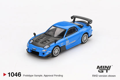 Mini GT 1/64 Mazda RX-7 RE-Amemiya 20B NA 3ROTOR-7 “Ama-san Go” Blue - MGT01046