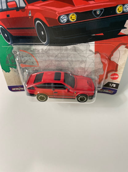 Hot Wheels 1/64 Car Culture Alfa Romeo GTV6 3.0 Red (World Tour Series)