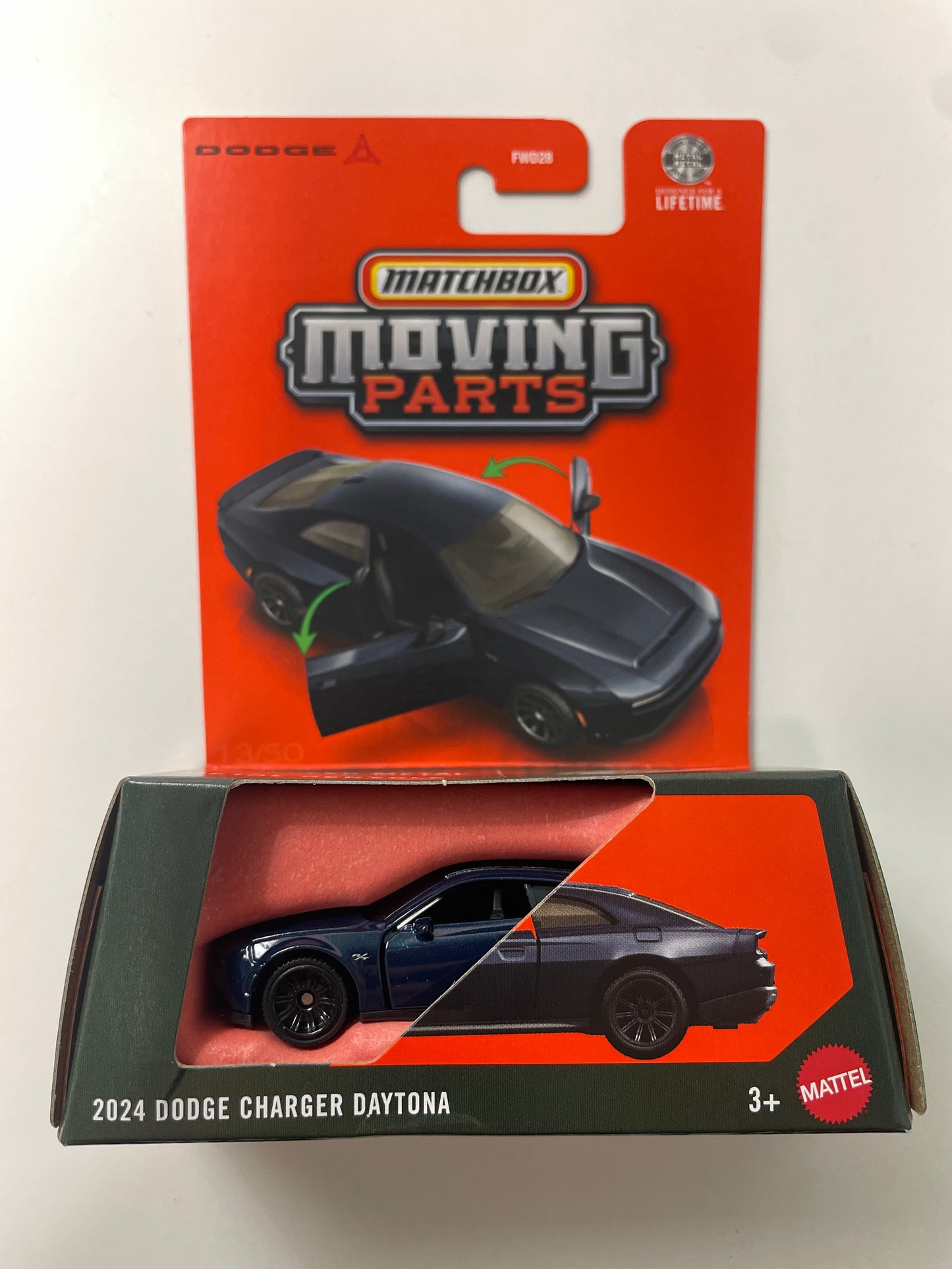 Matchbox 1/64 Moving Parts 2024 Dodge Charger Daytona Blue - JHV42 - Damaged Box