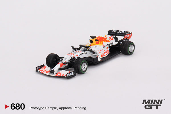 Mini GT 1/64 Red Bull RB16B #33 Max Verstappen 2021 Turkish Grand Prix 2nd Place White