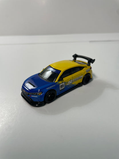 *Loose* Hot Wheels 1/64 Premium Car Culture 2 Pack Honda Civic Type R Yellow & Blue