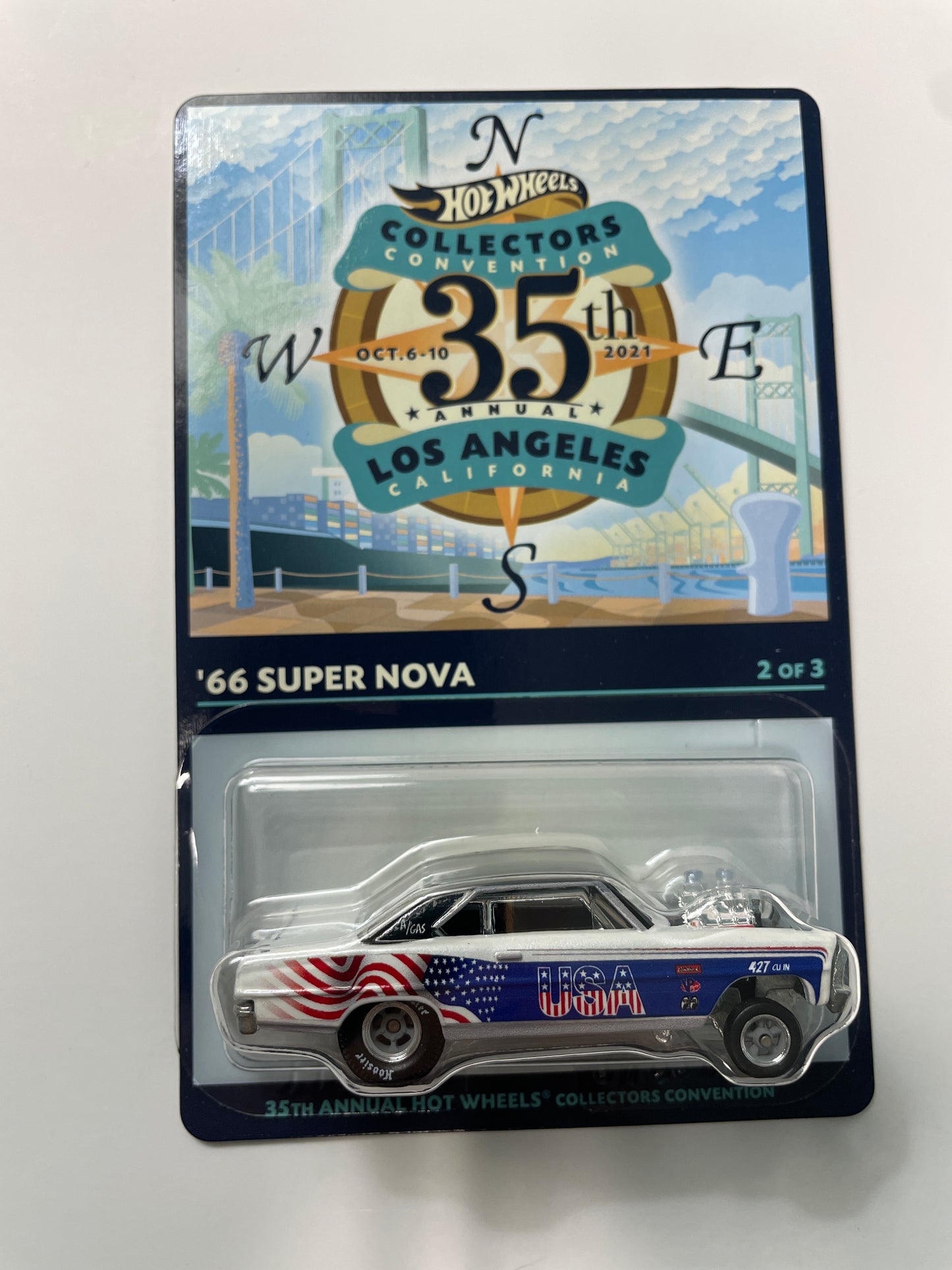 Hot Wheels 1/64 35th Annual Collectors Convention Los Angeles ‘66 Chevy Super Nova White