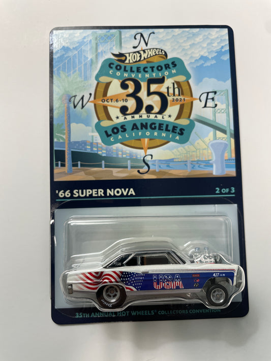 Hot Wheels 1/64 35th Annual Collectors Convention Los Angeles ‘66 Chevy Super Nova White