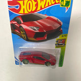 Hot Wheels 1/64 Lamborghini Aventador Miura Homage Red - Damaged Card