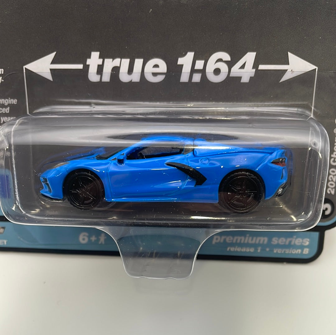 Auto World 1/64 Sports Cars Version B 2020 Chevy Corvette Rapid Blue
