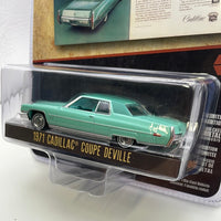 1/64 Greenlight Vintage Ad Cars Series 9 1971 Cadillac Coupe Deville Green