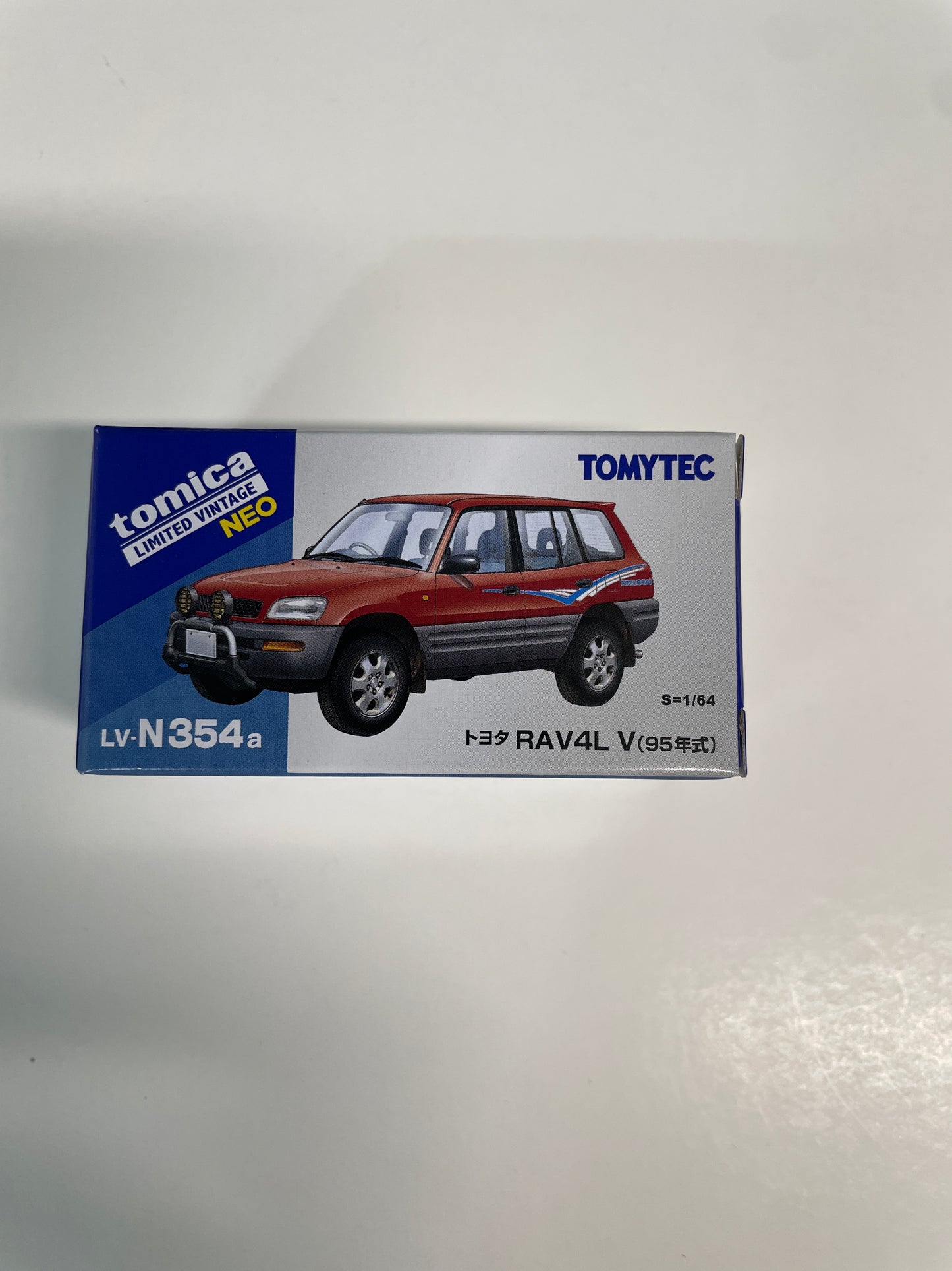 Tomica Limited Vintage Neo 1/64 LV-N354a Toyota RAV4L V 1995 Red & Grey - Damaged Box