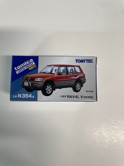 Tomica Limited Vintage Neo 1/64 LV-N354a Toyota RAV4L V 1995 Red & Grey - Damaged Box
