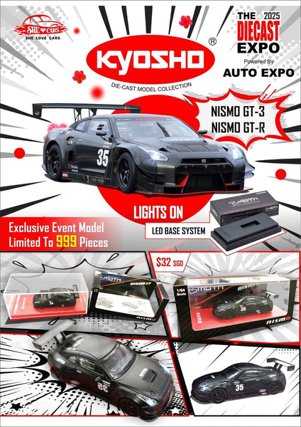 Kyosho 1/64 Nissan GT-R Nismo GT-3 Matte Black - The Diecast Expo 2025 Singapore Exclusive