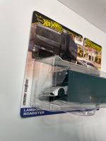 Hot Wheels 1/64 Car Culture Team Transport Lamborghini Reventon Roadster & Flipsider Hauler Black