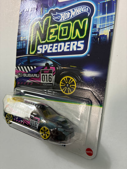 Hot Wheels 1/64 Neon Speeders 2016 Subaru WRX STI Black & Pink - JKY06