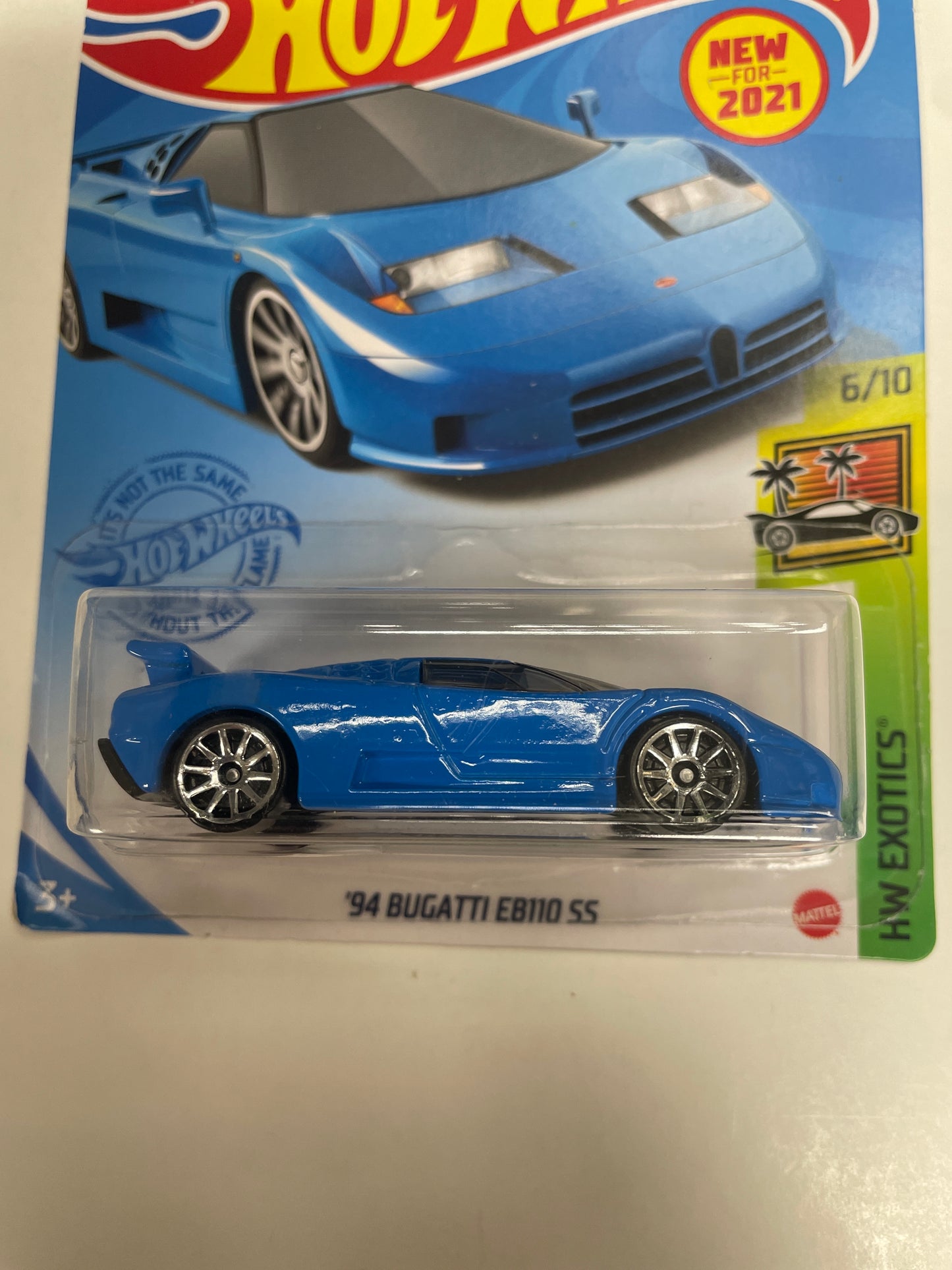 Hot Wheels 1/64 ‘94 Bugatti EB110 SS Blue - Damaged Card