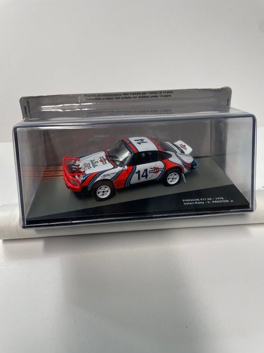 Altaya 1/43 Porsche 911 SC 1978 Safari Rally #14 White & Red