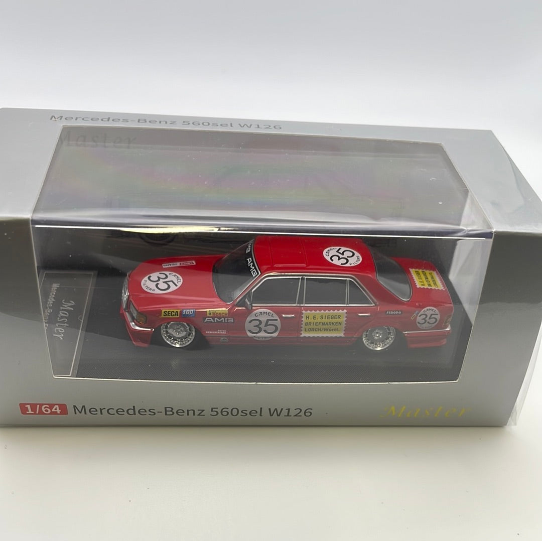 1/64 Master Mercedes-Benz 560sel W126 Lowered Red