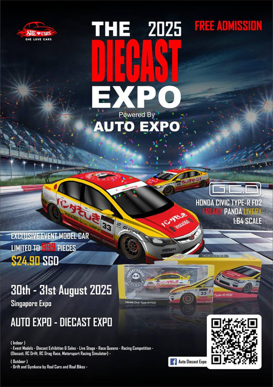 GCD 1/64 Honda Civic Type R FD2 Yellow & Red - The Diecast Expo 2025 Singapore Exclusive