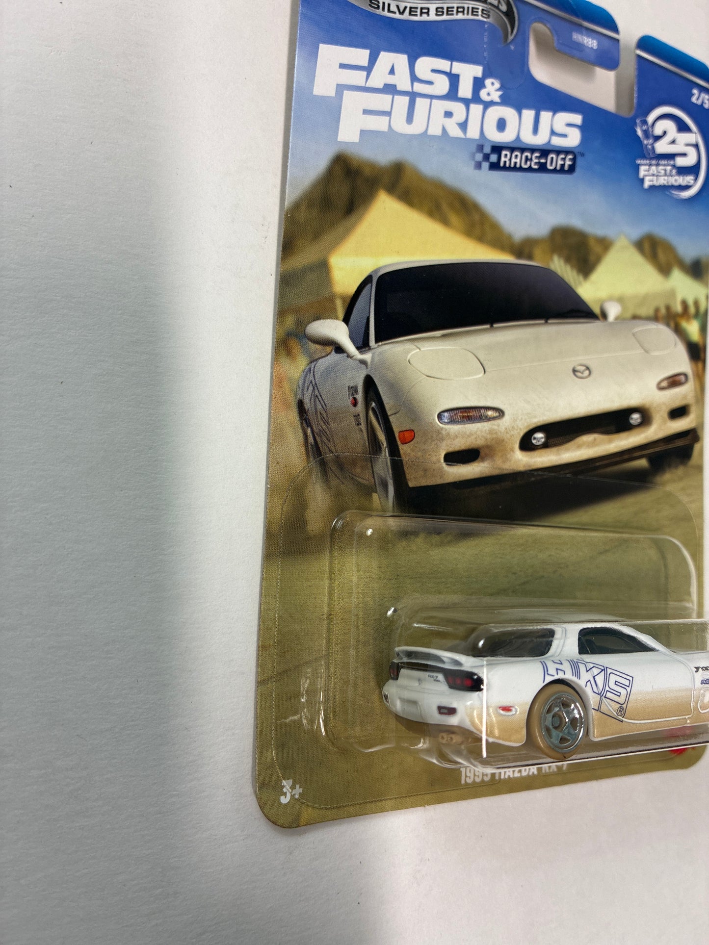Hot Wheels 1/64 Silver Series Fast and Furious Race-Off 1995 Mazda Rx-7 White - JKX16