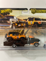Hot Wheels 1/64 Car Culture Team Transport G Case Toyota FJ Cruiser w/ Horizon Hauler Orange & Black