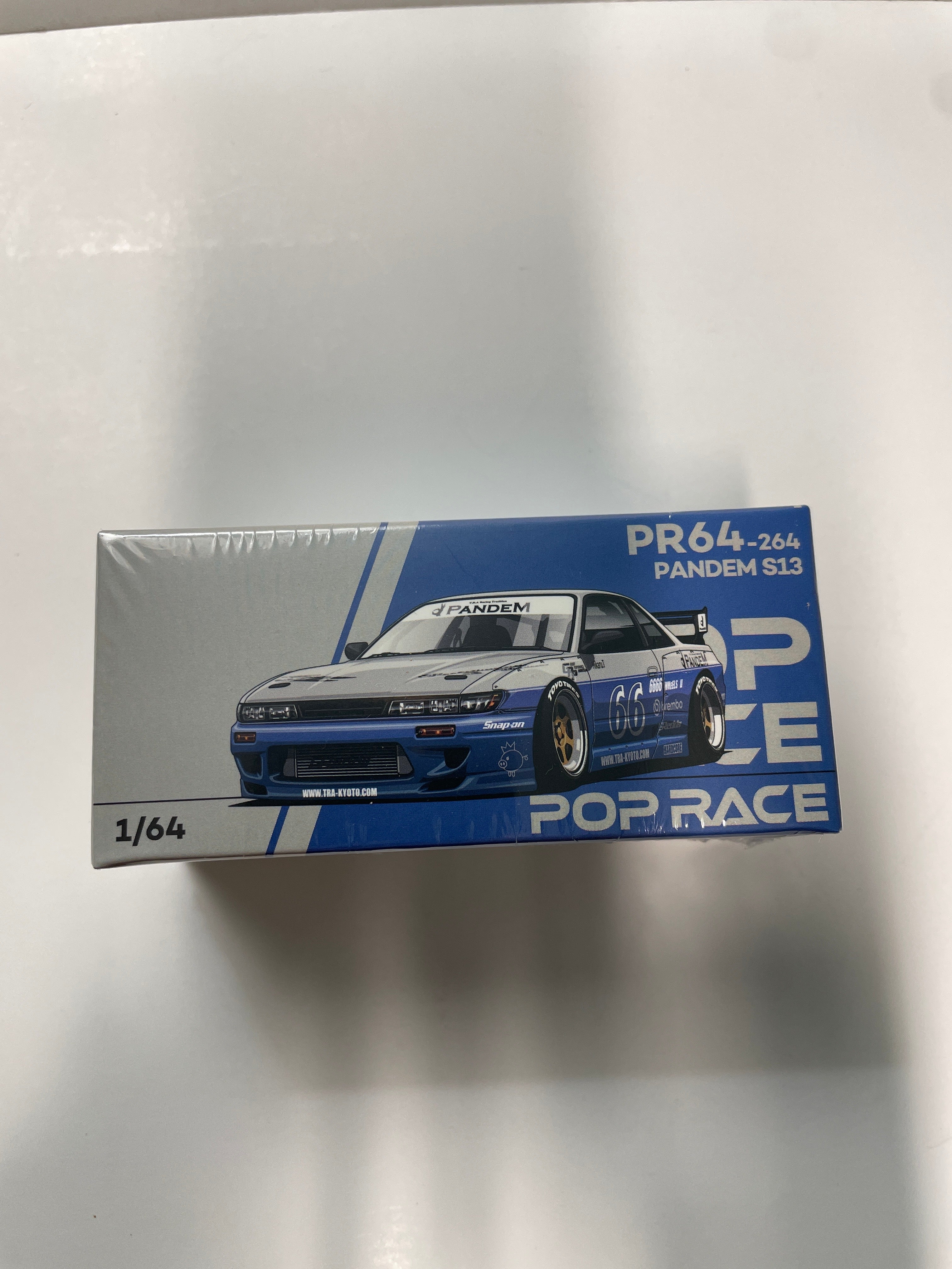 Pop Race 1/64 Pandem Nissan Silvia S13 Moontech Blue - PR64-0264