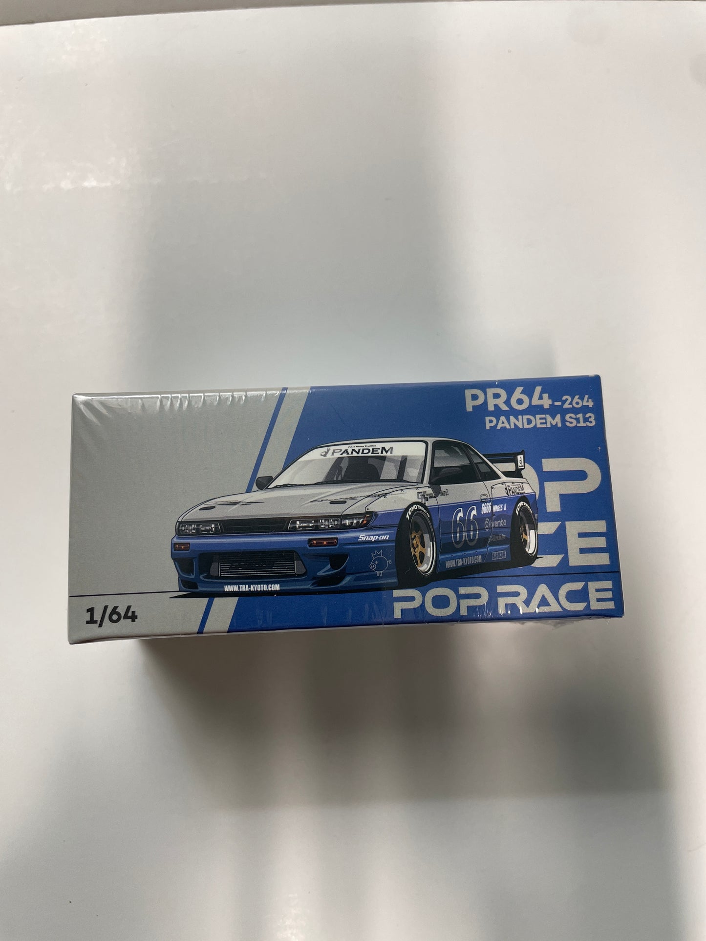 Pop Race 1/64 Pandem Nissan Silvia S13 Moontech Blue - PR64-0264