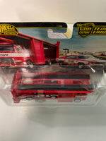 Hot Wheels 1/64 Car Culture Team Transport G Case '73 Plymouth Duster w/ Second Story Lorry Red