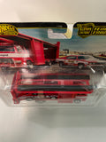 Hot Wheels 1/64 Car Culture Team Transport G Case '73 Plymouth Duster w/ Second Story Lorry Red