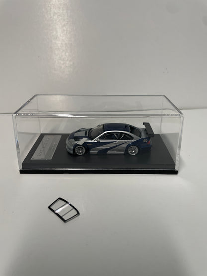 MJ Model 1/64 BMW M3 GTR E46 Silver & Blue Need for Speed - Damaged Car (read description)