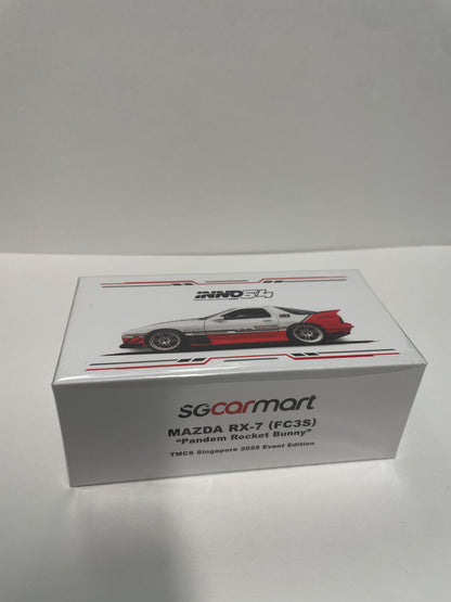 Inno64 1/64 Mazda RX-7 (FC3S) Pandem Rocket Bunny The Model Car Show Singapore 2025 Event Edition White & Red - IN64- RX7FCP-TMCSS25
