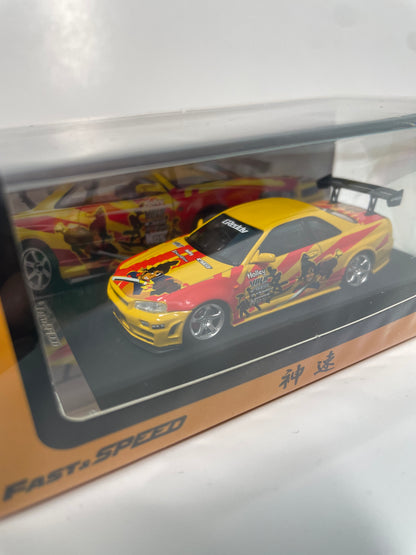 Fast & Speed 1/64 Nissan Skyline SRS Street Racing Syndicate GT-R R34 Yellow & Red