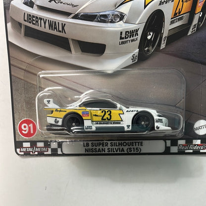 Hot Wheels 1/64 Boulevard Mix U LB Super Silhouette Nissan Silvia (S15) White - HRT64