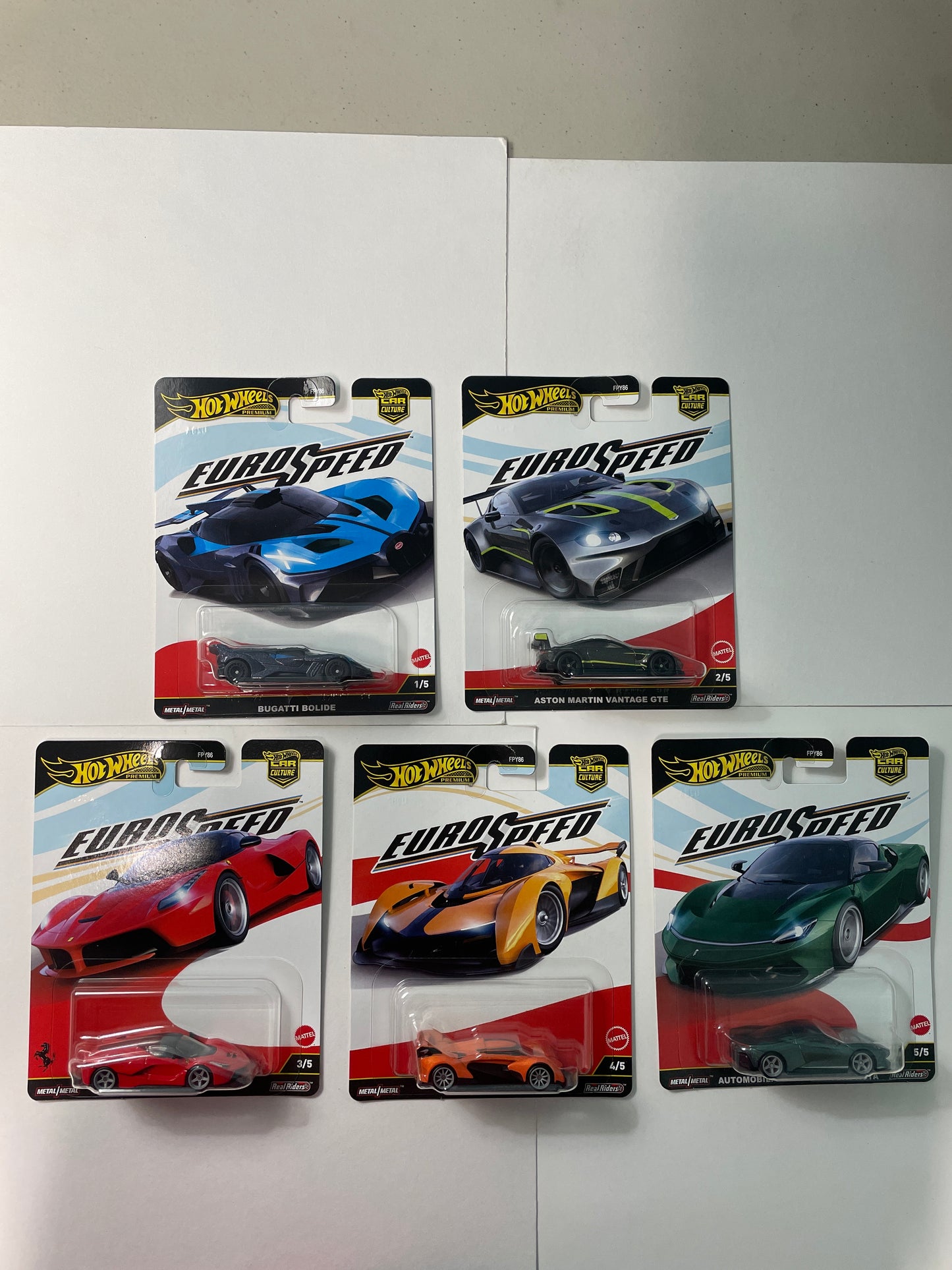 Hot Wheels 1/64 Car Culture Euro Speed (FPY86-961L) Set of 5